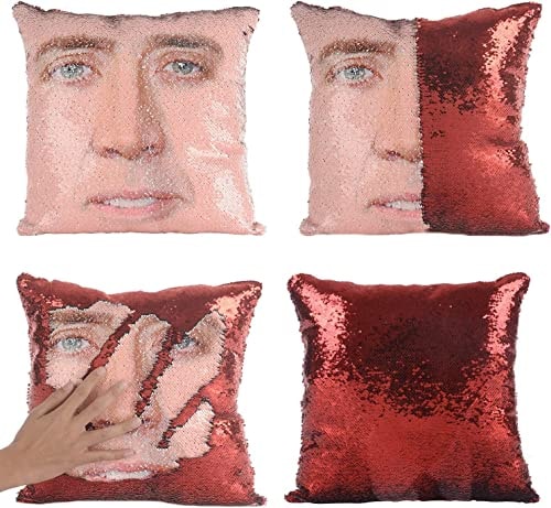 The Rock Meme Face Sequin Pillow Cover Funny the Rock Face 